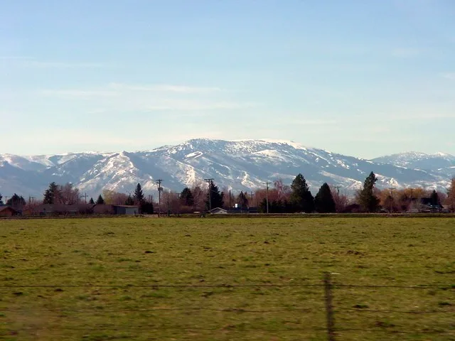 This is an image taken from Heyburn, Idaho looking South towards the mountains surrounding Albion.