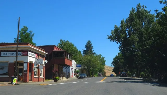 Main Street in Juliaetta, Idaho.