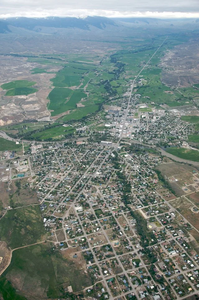 Aerial view of Salmon, Idaho , USA