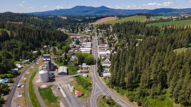 Drone view of Troy, Idaho State, USA
