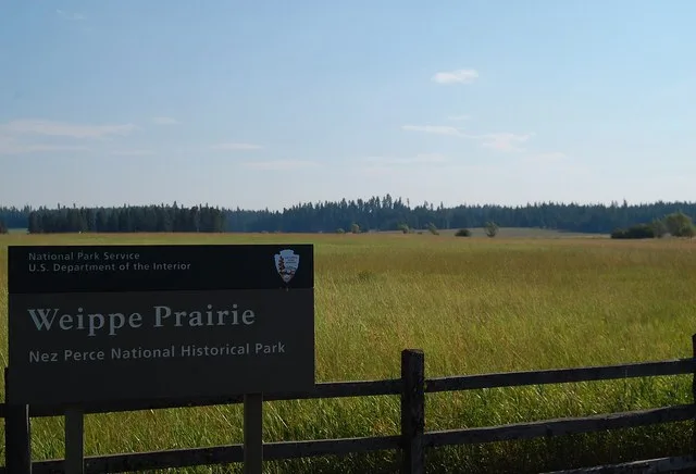 Along the Nez Perce National Historic Trail, Peippe Prairie, near Weippe, Idaho. US Forest Service photo, by Roger Peterson