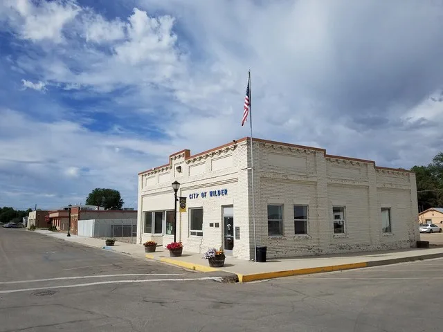 The First National Bank building (1916) in Wilder, a community in Canyon County, Idaho: "Golden Gate to the Treasure Valley."