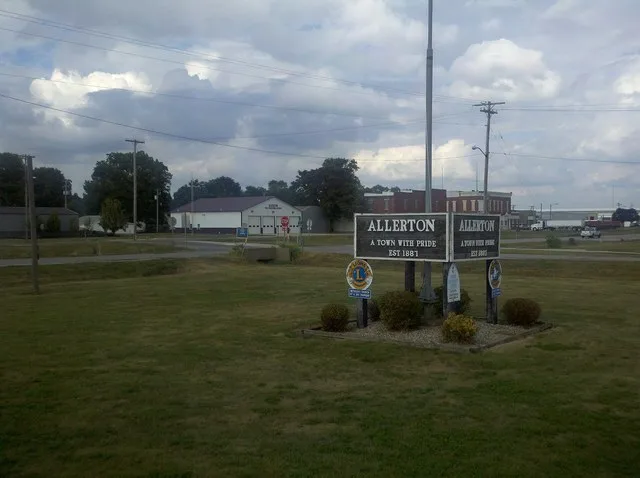 Welcome sign in Allerton, Illinois