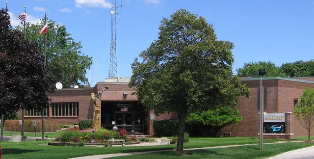 This is a photograph of the Village Hall for Alsip, Illinois, USA.
