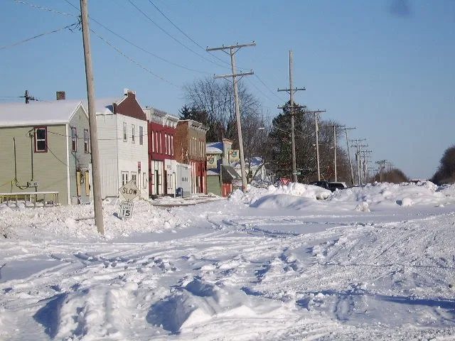 Apple River, Illinois - Railroad Street in Winter 2008