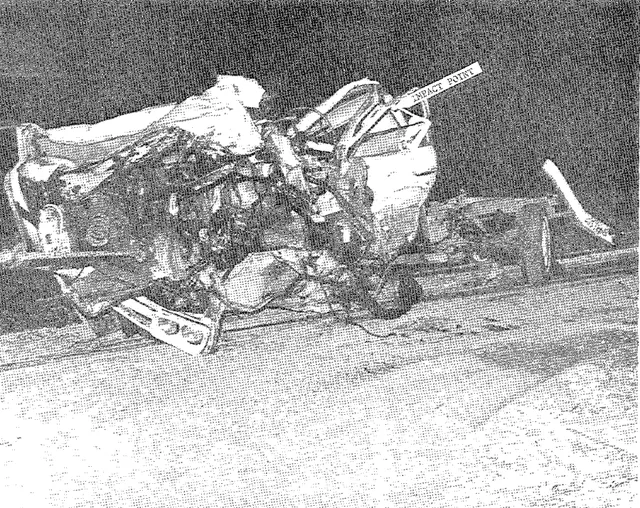 A train collided with a truck on 7 February 1976 in Beckemeyer Illinois killing 12 people, this is what is left of the truck.