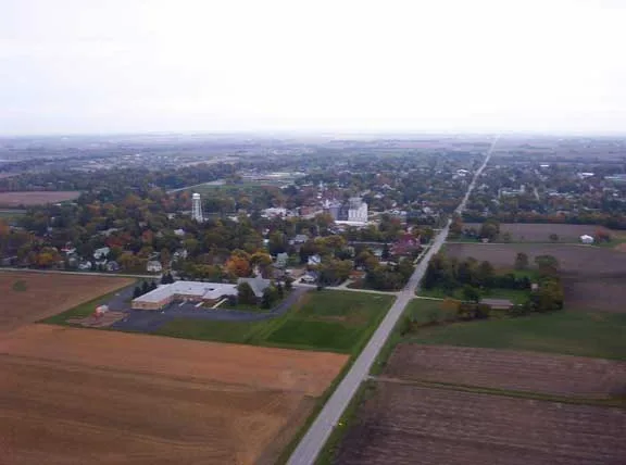 Beecher by air, looking east.