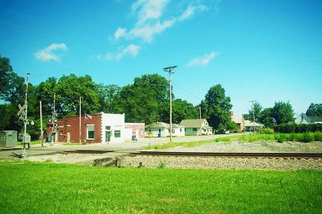 Buildings along Main Street in Bellmont, Illinois, United States.