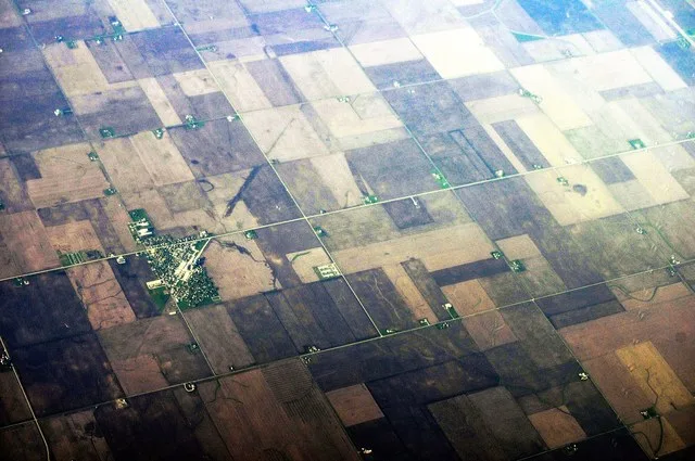 Aerial view of Benson, Illinois, USA.