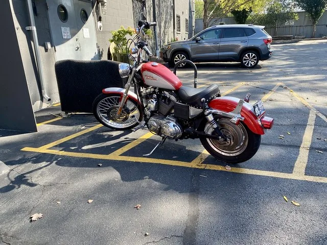 Motorcycle, Kimball Arts Center, Kimball Avenue and Bloomingdale Avenue, Humboldt Park, Chicago, IL
