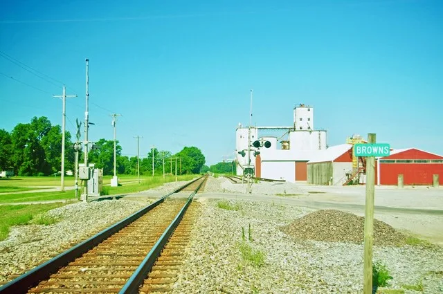 Norfolk Southern tracks passing through Browns, Illinois, United States.