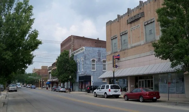 Buildings in downtown Centralia, Illinois, USA.