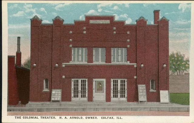 view of the Colonial Theater in Colfax