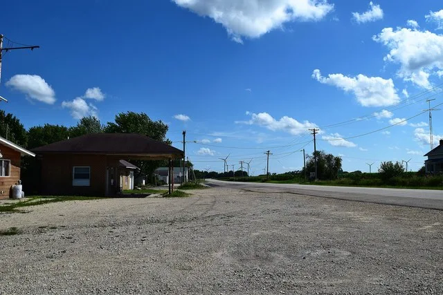 Looking south at Compton, Illinois on Illinois Route 251 .