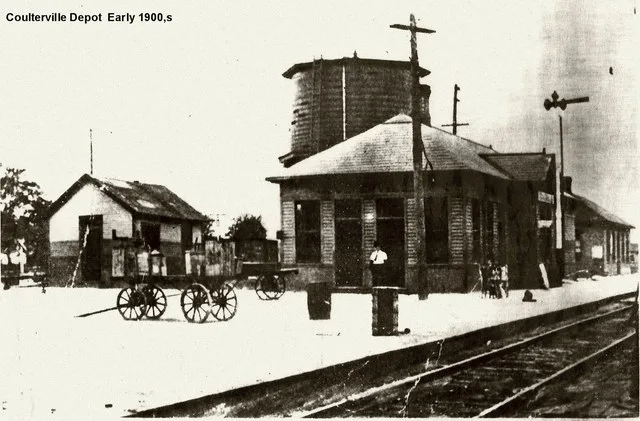 One of Coulterville's earliest train depots