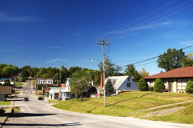 View along East Cross Street in Dongola, Illinois, United States.