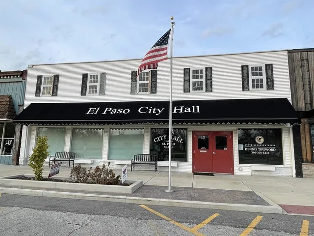 El Paso City Hall on Front St in El Paso, Illinois in November 2024.