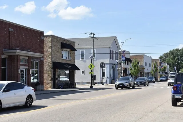 Downtown Elburn, Illinois in July 2026.