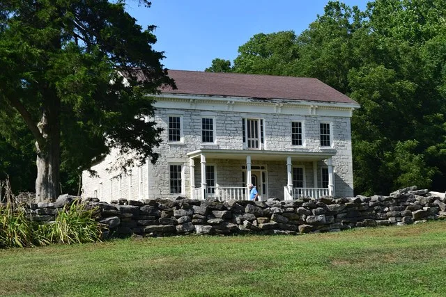 The James John Eldred House on Bluffdale Township Road north of Eldred, Illinois . The house is listed on the National Register of Historic Places .