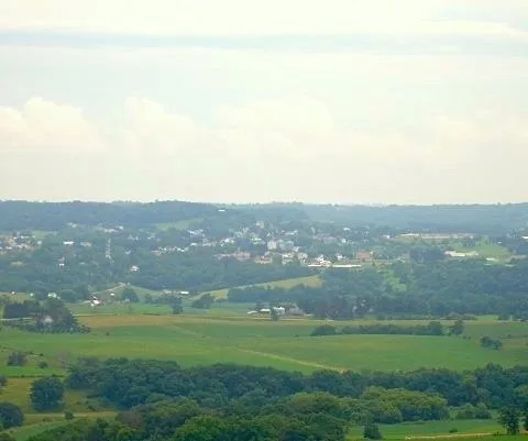 Elizabeth, Illinois, as seen from the scenic overlook just west of the city.
