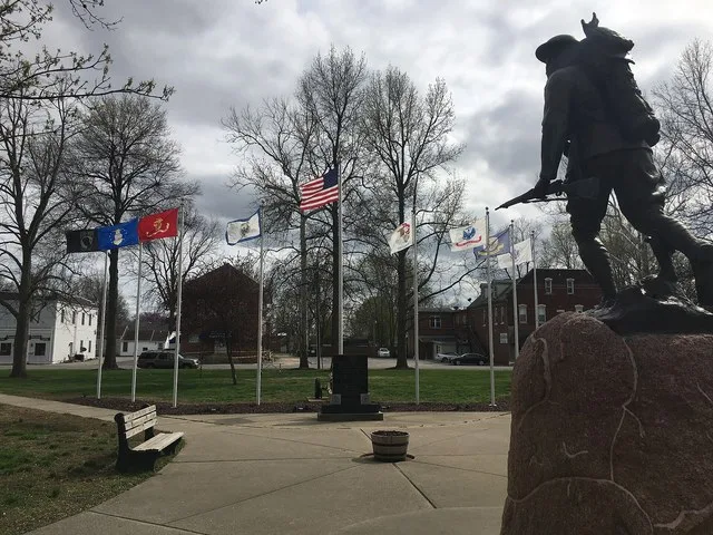 Veterans' Memorial in Freeburg's Village Park.