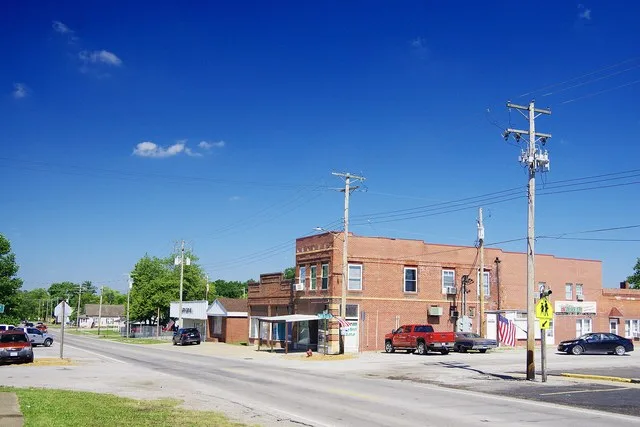 Businesses along Main Street (Illinois Route 34) in Galatia, Illinois, United States