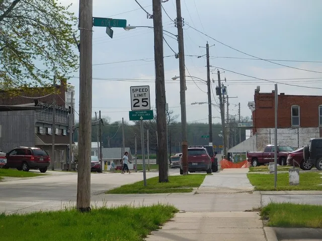 Downtown Keithsburg, Illinois in April 2017.