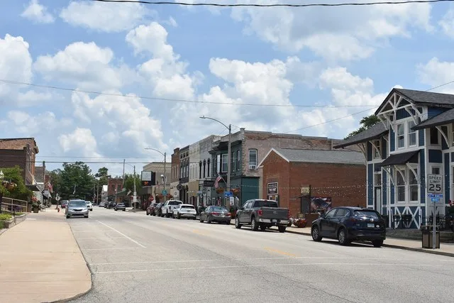 Downtown Lexington, Illinois in July 2026.