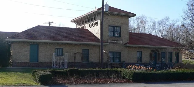 Railroad depot, located 301 N. Main Street in Mackinaw, Illinois ; seen from the north.