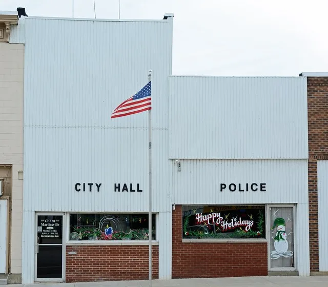 City Hall and Police station in Martinsville, Illinois, US