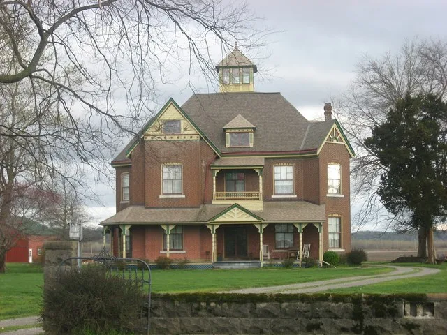 Front of the Thomas J. and Caroline McClure House , located on the southern side of Grapevine Trail on the eastern edge of McClure , Illinois , United States . Built in 1882, it i...