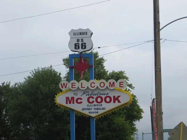 Welcome sign for McCook , inspired by the w:Welcome to Fabulous Las Vegas sign .