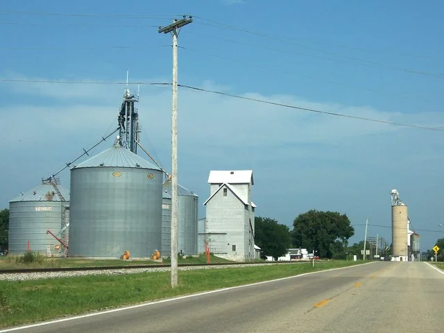 Grain elevator in w:Mineral, Illinois .