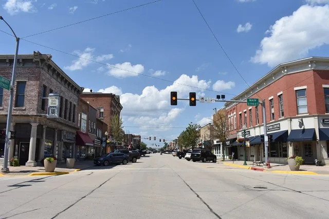Liberty Street in Morris, Illinois. July 2026