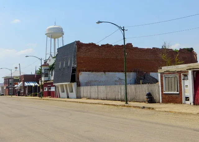 Commercial Street in Neponset, Illinois.