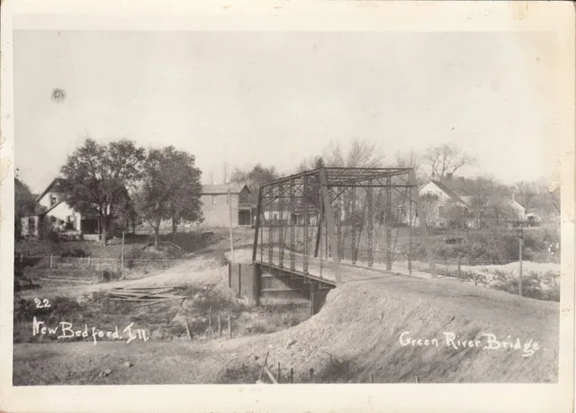 Looking North across the Green River bridge in New Bedford, IL. This is now called the old Channel, as a new channel, called the Deep-cut, was dug to redirect the river around tow...