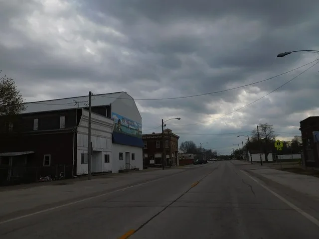 Downtown New Boston, Illinois in April 2017.