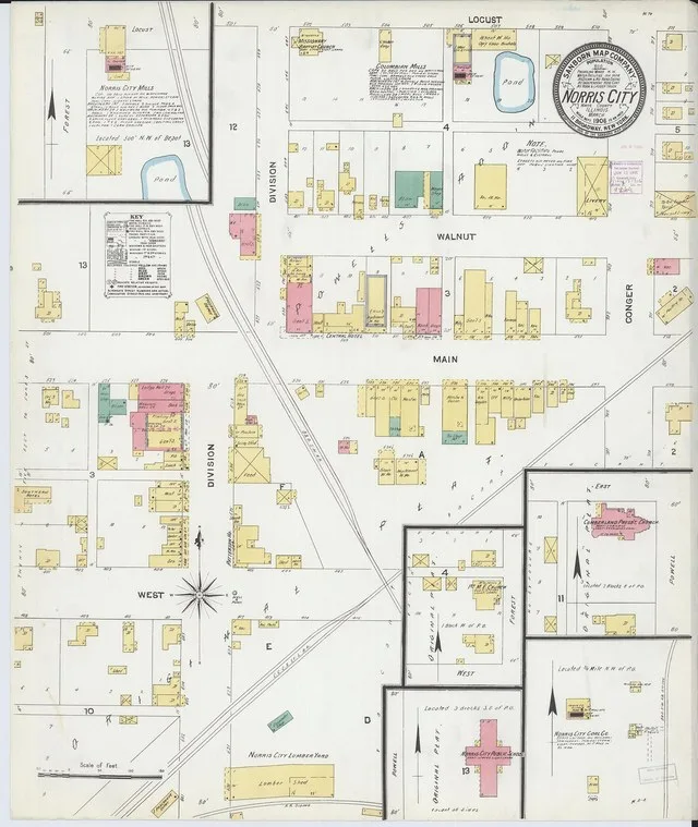 Sanborn Fire Insurance Map from Norris City, White County, Illinois, 1906, Plate 0001