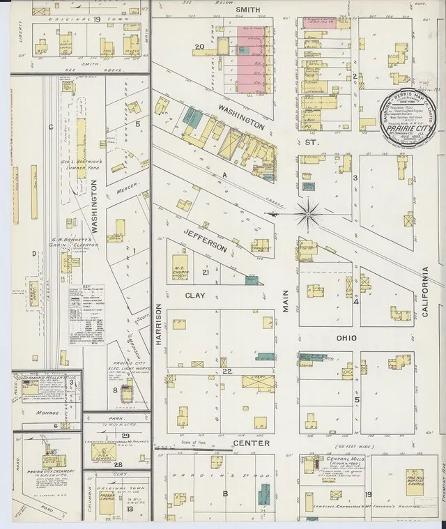 Sanborn Fire Insurance Map from Prairie City, Mcdonough County, Illinois, 1893, Plate 0001