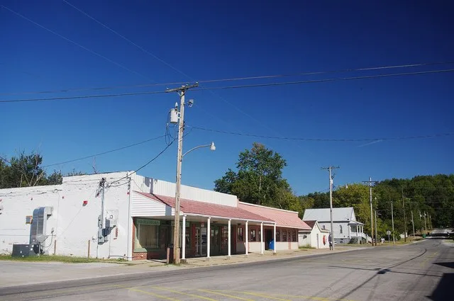 Buildings along Commercial Avenue in Pulaski, Illinois, United States.