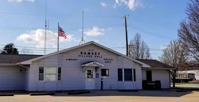 Ramsey village hall, located at 320 S Superior St, Ramsey, Illinois, United States