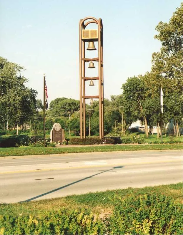 carillon tower in downtown rolling meadows, illinois
