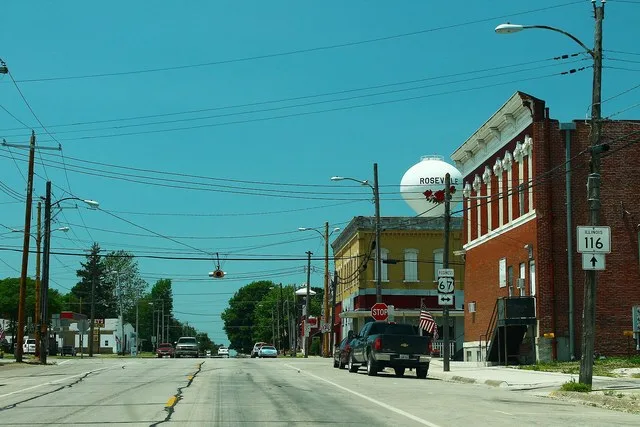 IL116wRoadSign-US67BusSign-Roseville