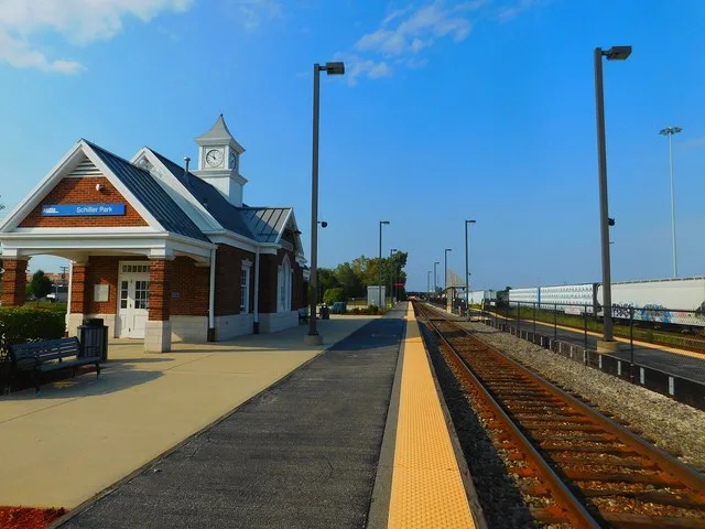 The Schiller Park Metra station in September 2016.