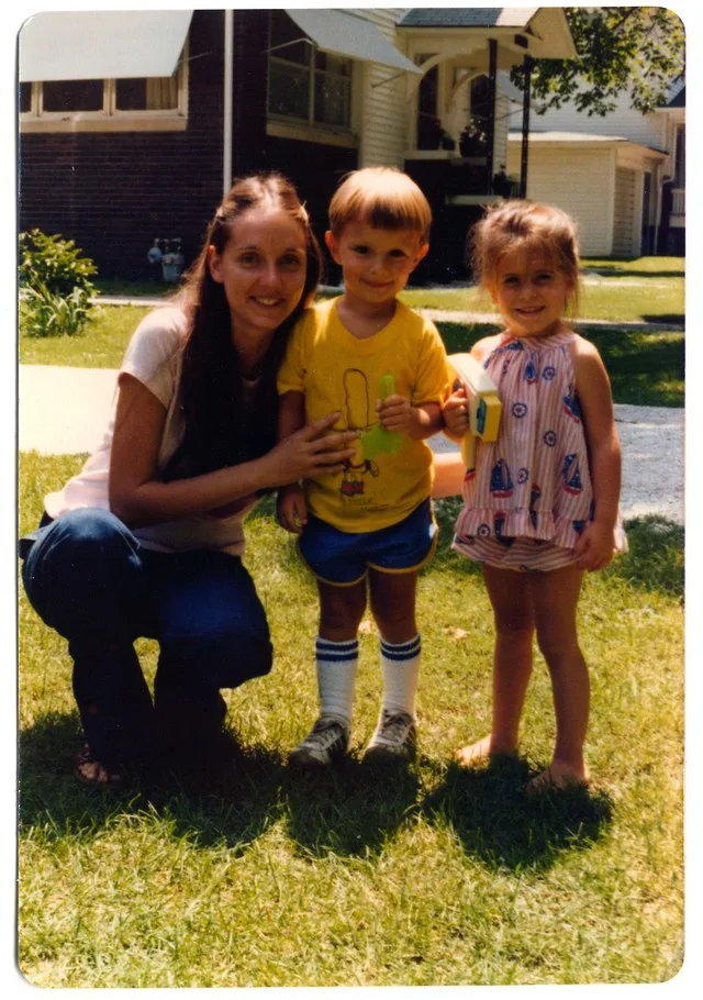 Child with mother and cousin. Stronghurst, Illinois. Stronghurst, IL