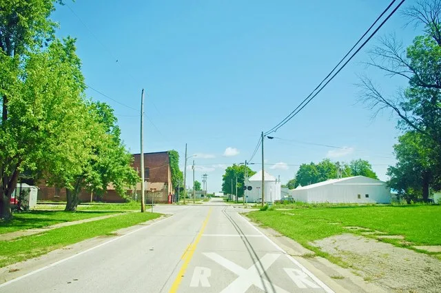 View along Church Street in Vermilion, Illinois, United States.