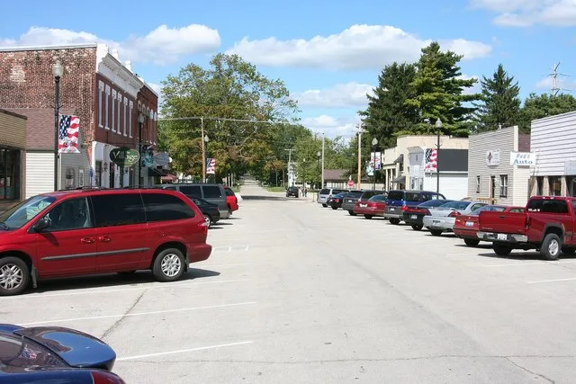 A shot of downtown Winnebago, Illinois, USA.