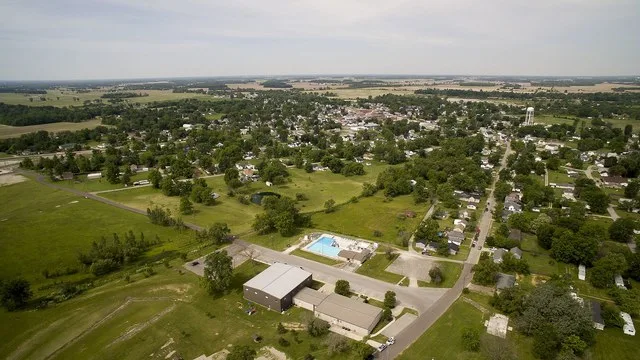 The city of Dunkirk, Indiana is pictured from the air from the city park on Saturday, June 10, 2017. (Photo by James Brosher)