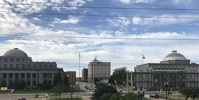 Downtown Gary, Indiana, as seen from the South Shore Line Station
