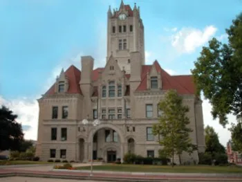 The back of the Hancock County Courthouse